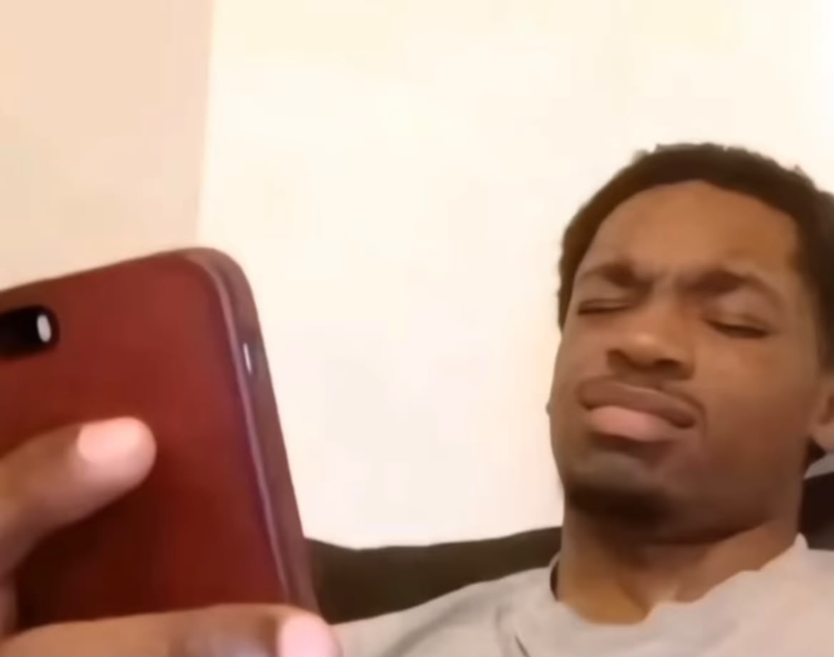 Meme: skeptical squint at the phone